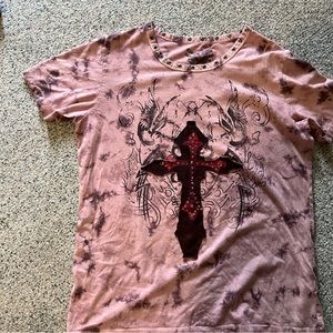 Short Sleeve Pink Cross Tee